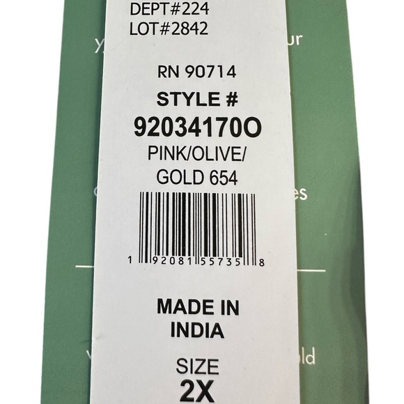 MSK Floral Print Short Flutter Sleeve Mid Calf Dress Size 2X - Picture 10 of 10